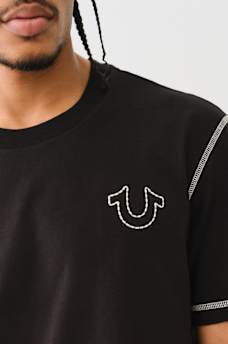 EMBROIDERED HORSESHOE FLATLOCK TEE, image 2
