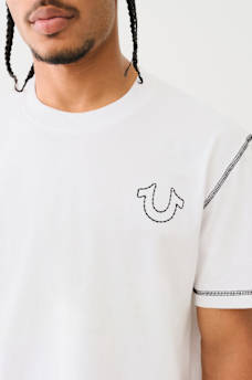 EMBROIDERED HORSESHOE FLATLOCK TEE, image 2