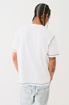 EMBROIDERED HORSESHOE FLATLOCK TEE, image 3