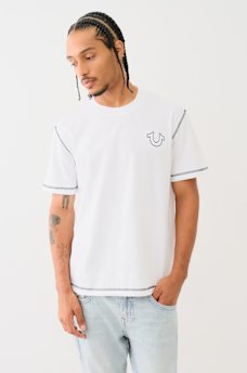 EMBROIDERED HORSESHOE FLATLOCK TEE, image 4