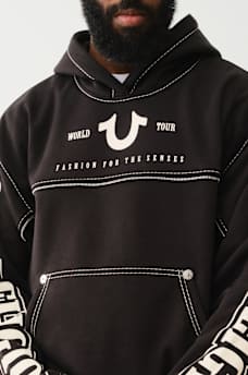 BIG T LOGO ZIP TRIM HOODIE, image 2