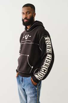 BIG T LOGO ZIP TRIM HOODIE, image 4
