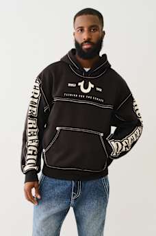 BIG T LOGO ZIP TRIM HOODIE, image 1