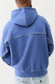 BIG T LOGO ZIP TRIM HOODIE, image 2