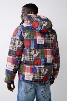 PLAID PATCHWORK PUFFER JACKET, image 5