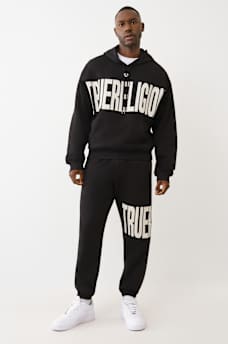 KNIT LOGO PANEL BOXY HOODIE, image 2