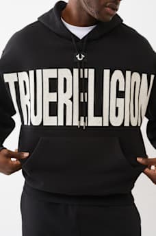 KNIT LOGO PANEL BOXY HOODIE, image 5