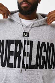 KNIT LOGO PANEL BOXY HOODIE, image 3