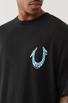 PAINTED PUFF PRINT HORSESHOE OVERSIZED TEE, image 4