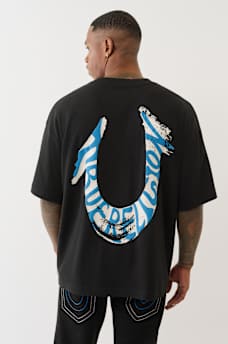 PAINTED PUFF PRINT HORSESHOE OVERSIZED TEE, image 1