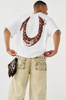 PAINTED PUFF PRINT HORSESHOE OVERSIZED TEE, image 1