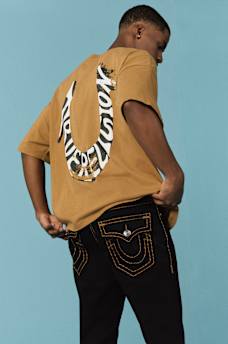 PAINTED PUFF PRINT HORSESHOE OVERSIZED TEE, image 1