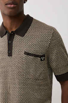 WOVEN KNIT POLO SHIRT, image 2