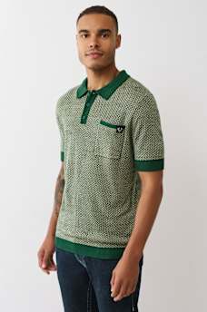 WOVEN KNIT POLO SHIRT, image 3