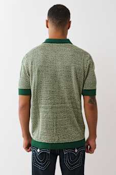 WOVEN KNIT POLO SHIRT, image 4