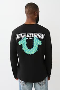 PUFF PRINT HORSESHOE LONG SLEEVE TEE, image 1