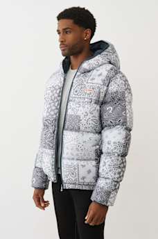 BANDANA PRINT PUFFER JACKET, image 3