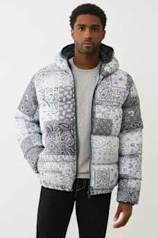 BANDANA PRINT PUFFER JACKET, image 1