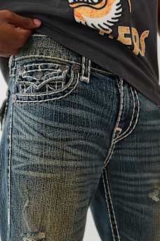 RICKY SUPER T DISTRESSED STRAIGHT JEAN  34", image 4