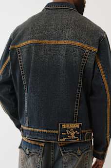 SUPER T FLATLOCK DENIM TRUCKER JACKET, image 2