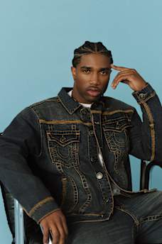SUPER T FLATLOCK DENIM TRUCKER JACKET, image 1