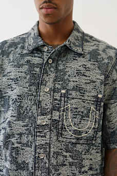 OVERSIZED JACQUARD COLLARED SHIRT