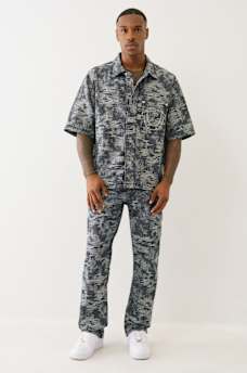 OVERSIZED JACQUARD COLLARED SHIRT