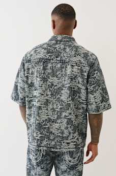 OVERSIZED JACQUARD COLLARED SHIRT