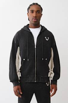 SUDADERA CON CAPUCHA Y CIERRE RELAJADA CON MALLA, image 2