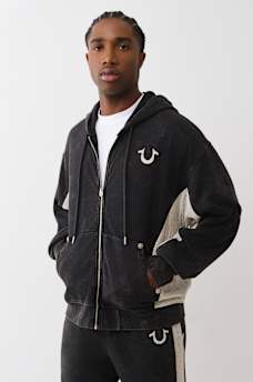 SUDADERA CON CAPUCHA Y CIERRE RELAJADA CON MALLA, image 3