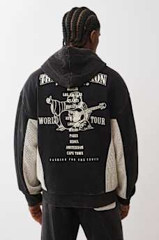 SUDADERA CON CAPUCHA Y CIERRE RELAJADA CON MALLA, image 1