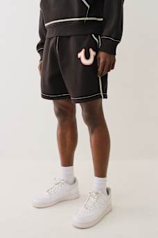 BASEBALL STITCH HORSESHOE SWEAT SHORT, image 1