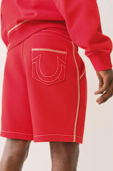 BASEBALL STITCH HORSESHOE SWEAT SHORT, image 2