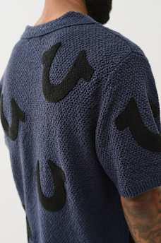 HORSESHOE KNIT CAMP COLLAR SHIRT, image 5
