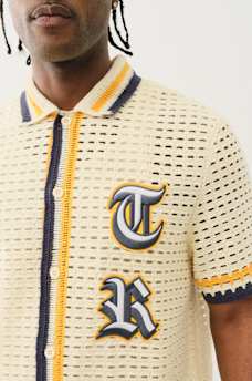 KNIT LOGO CAMP COLLAR SHIRT, image 5