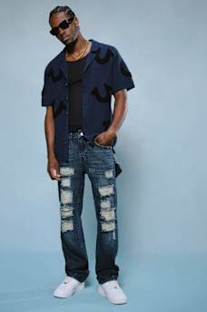 RICKY DISTRESSED FLAP STRAIGHT JEAN, image 1