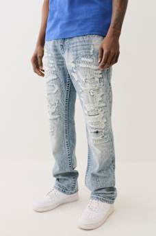RICKY DISTRESSED FLAP STRAIGHT JEAN, image 1