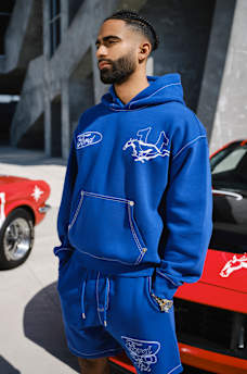 TRUE RELIGION X FORD BIG T CINCHED HOODIE