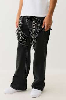 VINNY STUDDED HORSESHOE APPLIQUE ULTRA BAGGY JEAN, image 3