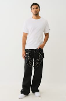 VINNY STUDDED HORSESHOE APPLIQUE ULTRA BAGGY JEAN, image 6