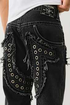 VINNY STUDDED HORSESHOE APPLIQUE ULTRA BAGGY JEAN, image 1