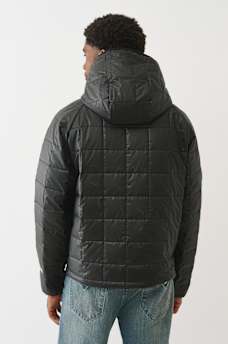 GEO QUILTED HOODED PUFFER JACKET, image 4