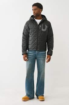 GEO QUILTED HOODED PUFFER JACKET, image 5