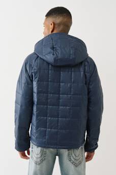 GEO QUILTED HOODED PUFFER JACKET, image 4