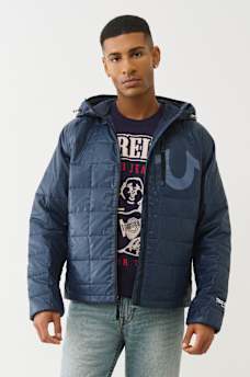 GEO QUILTED HOODED PUFFER JACKET, image 6