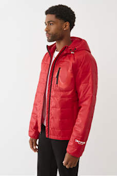 GEO QUILTED HOODED PUFFER JACKET, image 3