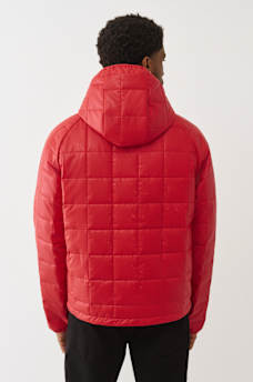 GEO QUILTED HOODED PUFFER JACKET, image 4