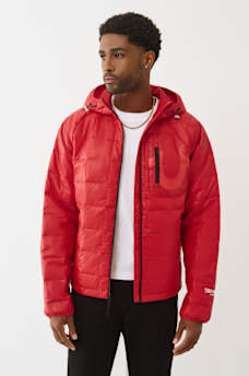 GEO QUILTED HOODED PUFFER JACKET, image 6