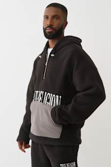 FLEECE HALF-ZIP HOODIE, image 3