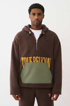 SUDADERA DE POLAR CON CAPUCHA Y MEDIO CIERRE, image 1